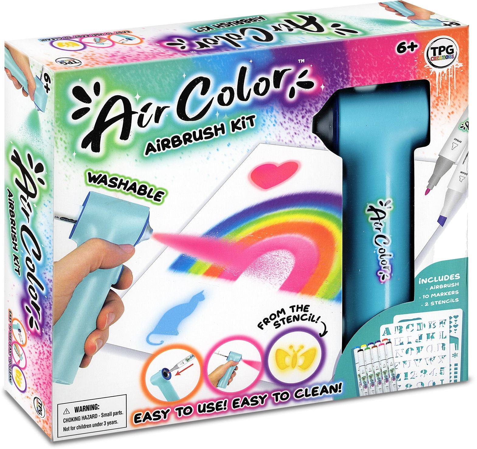 AirColor Airbrush Kit, Includes 10 Dual-Tip Markers
