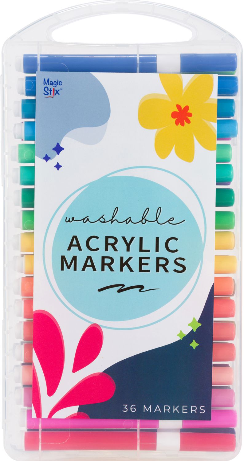 Magic Stix, Washable Acrylic Markers, 36 colors