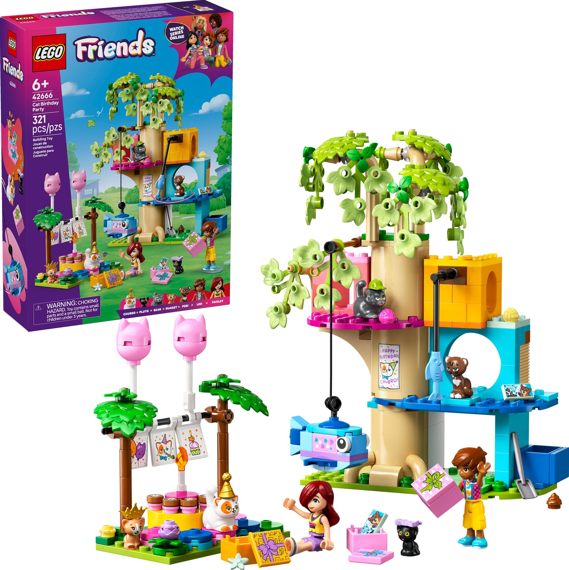 LEGO Friends Cat Birthday Party & Tree House 42666