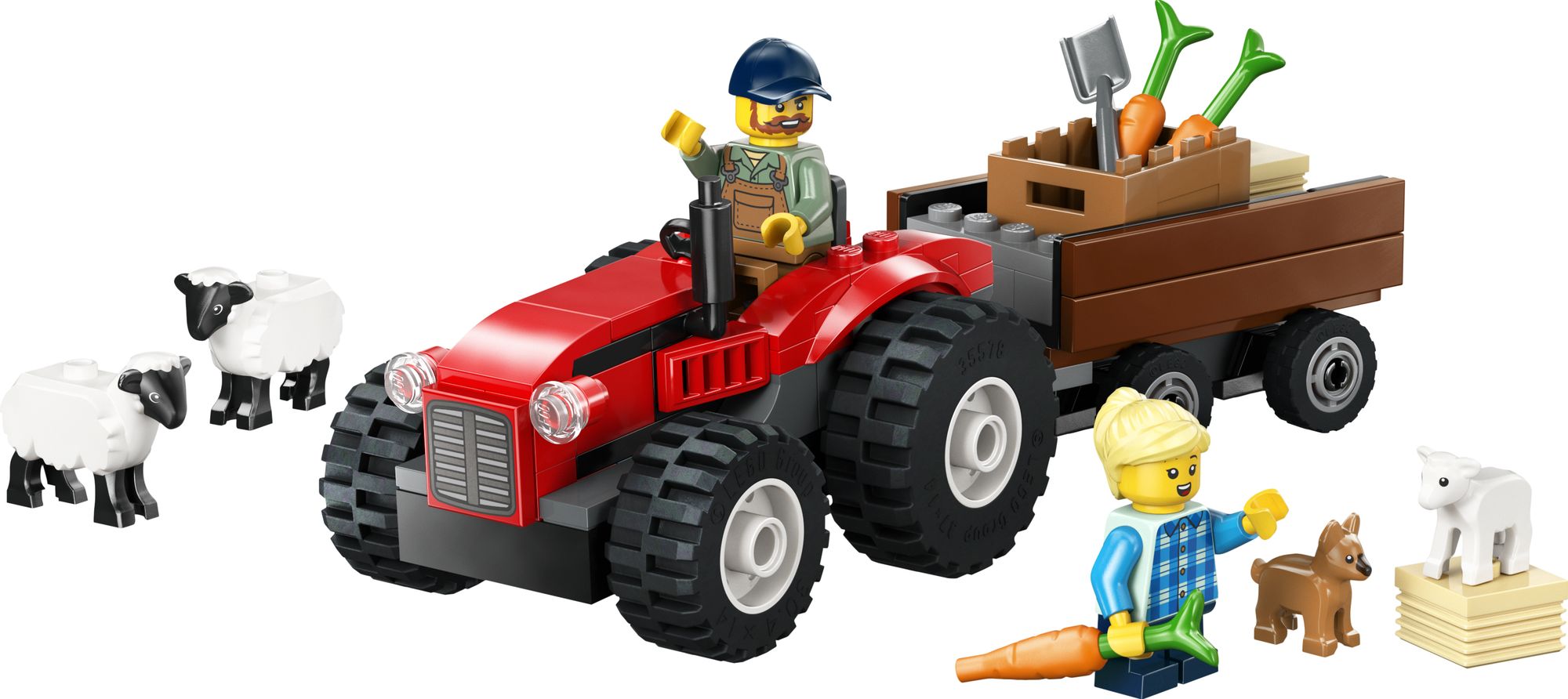 LEGO City Great Vehicles Red Farm Tractor with Trailer & Sheep 60461