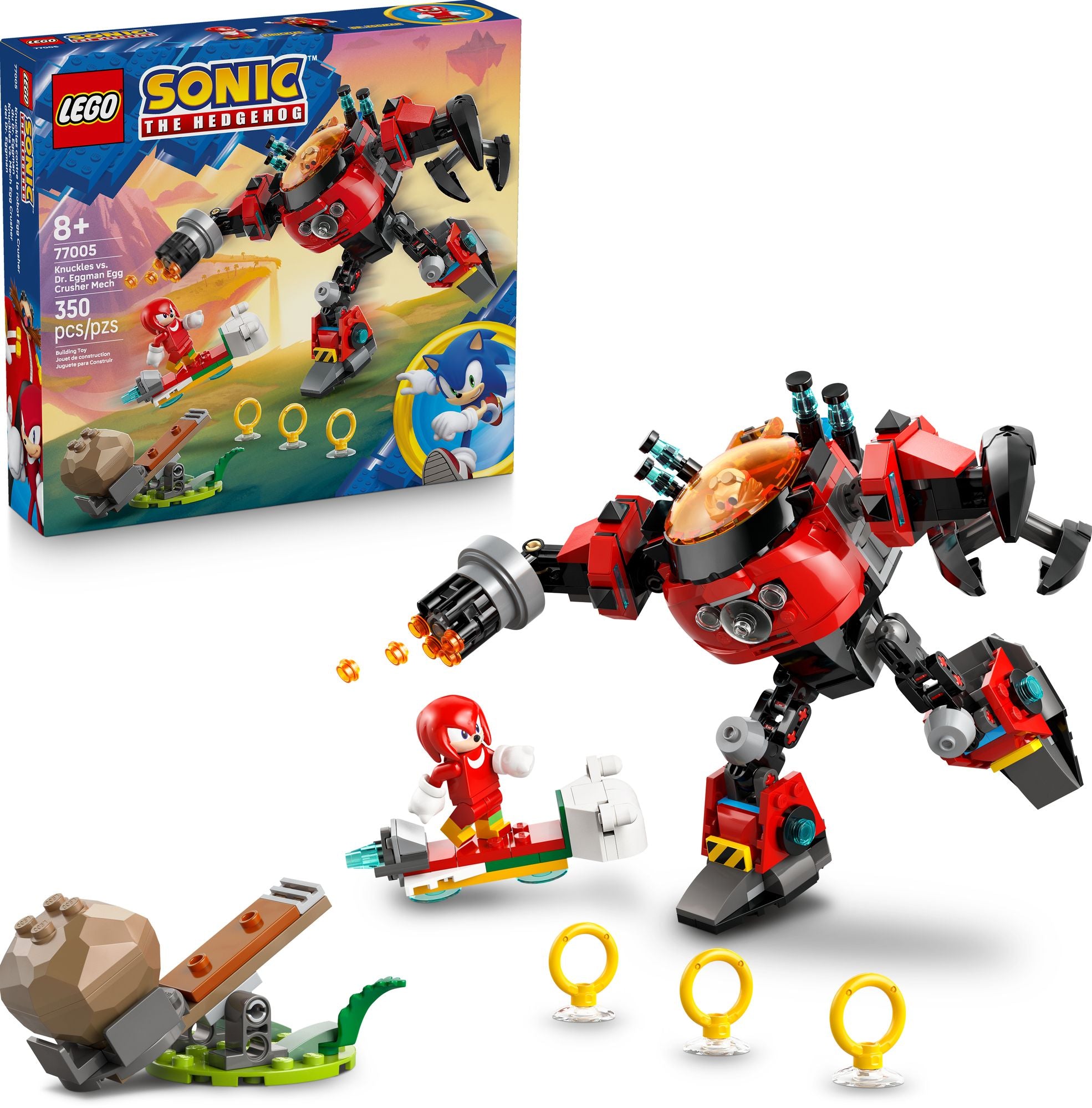 LEGO Sonic Knuckles vs. Dr. Eggman Egg Crusher Mech 77005