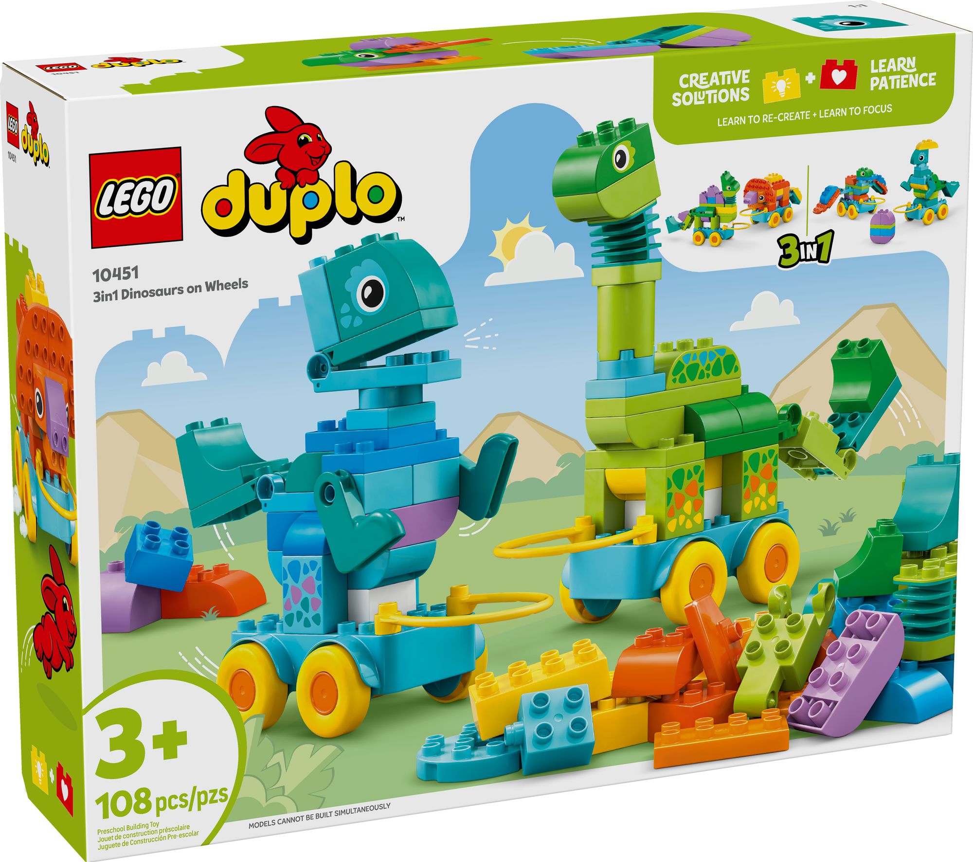 LEGO DUPLO Town 3 in1 Dinosaurs on Wheels 10451