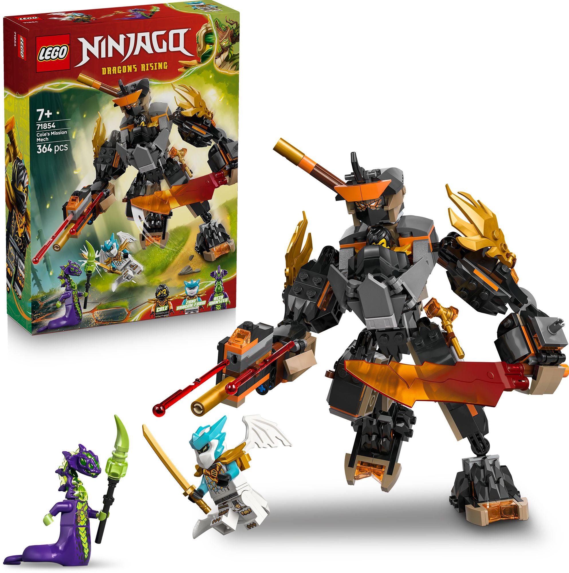 LEGO Ninjago Cole's Mission Mech & Dragon Zane 71854