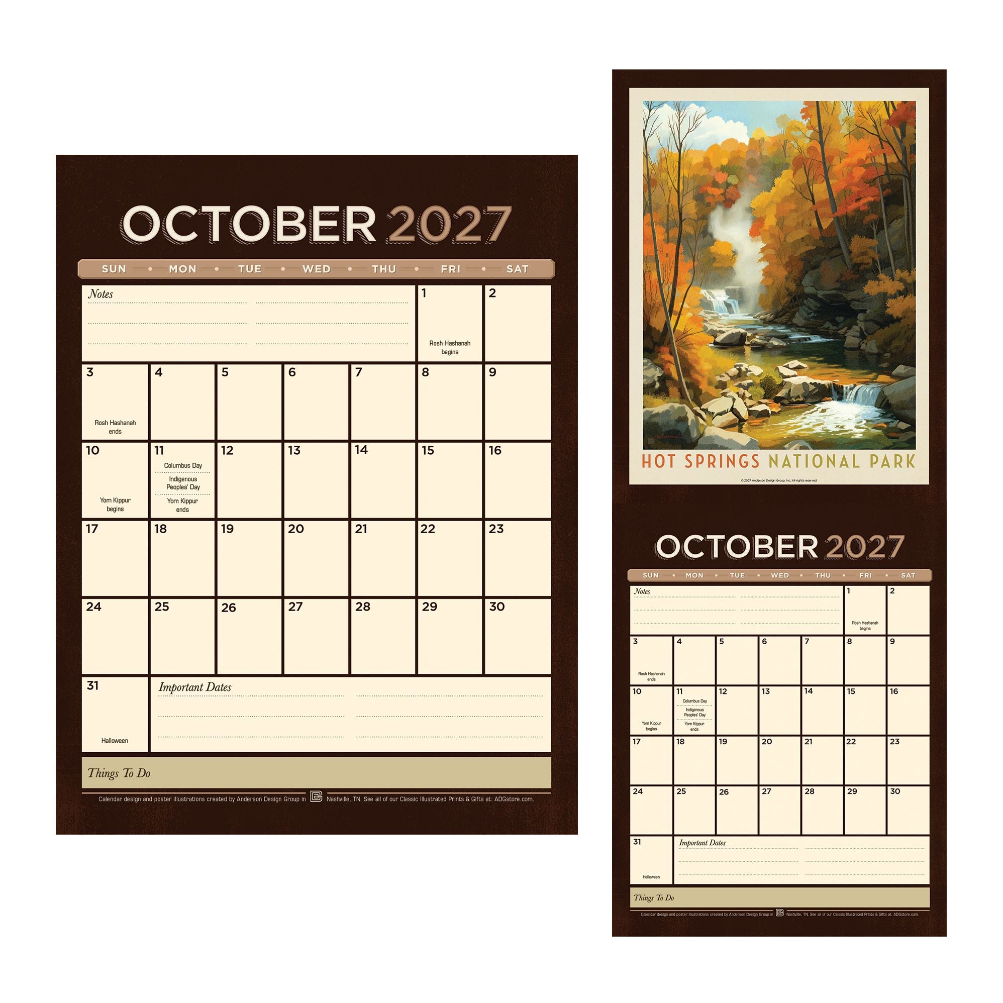 2027 Arden von Haeger National Parks Vintage Art Wall Calendar