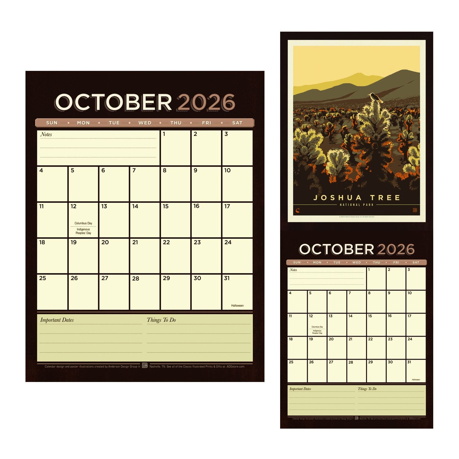 2026 Kenneth Crane National Parks Vintage Art Wall Calendar