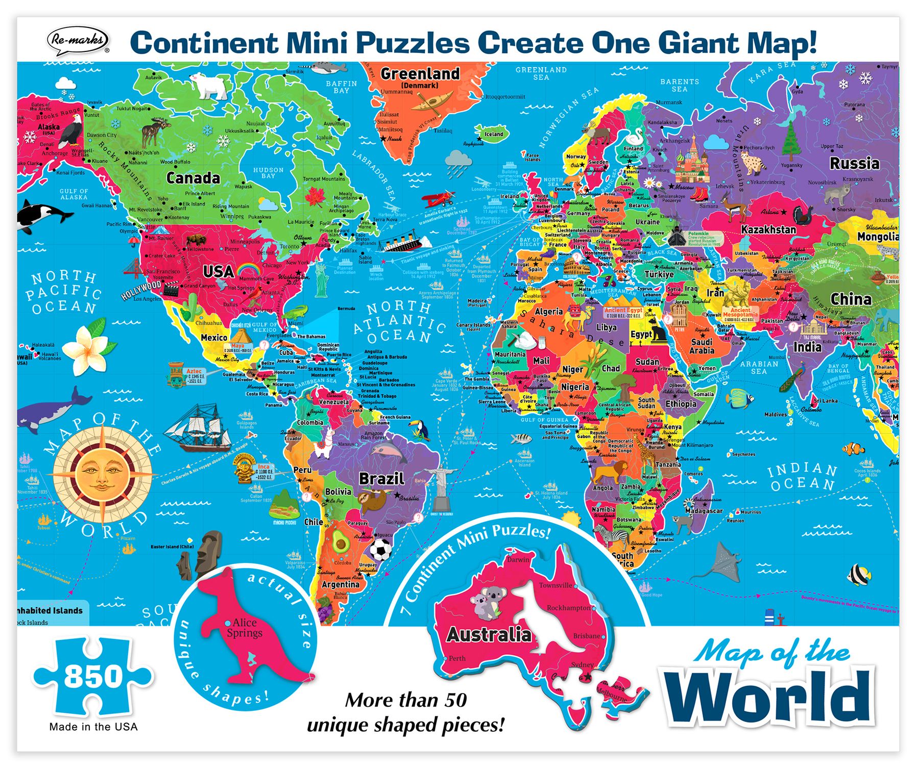 850 Piece Map of the World