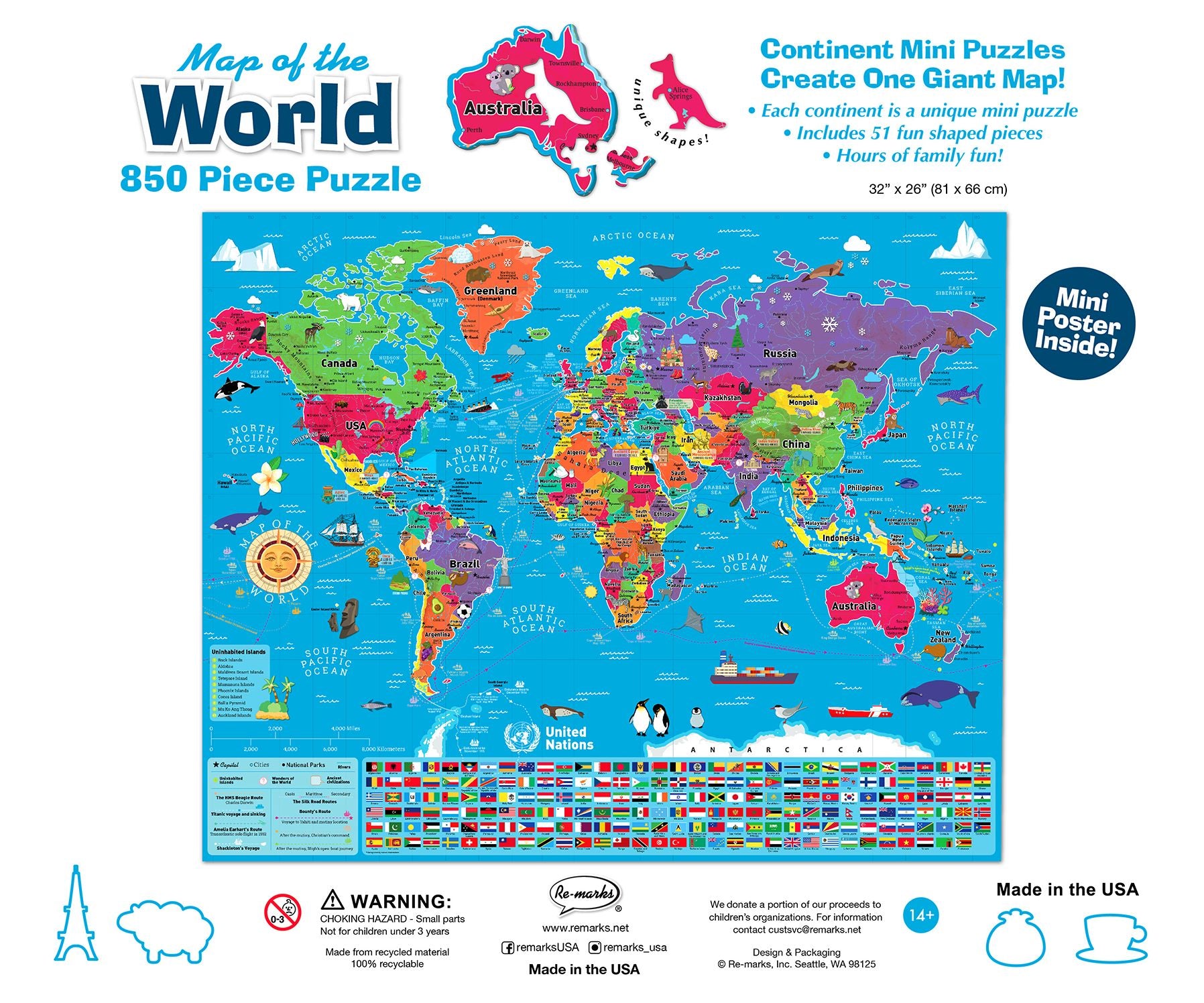 850 Piece Map of the World