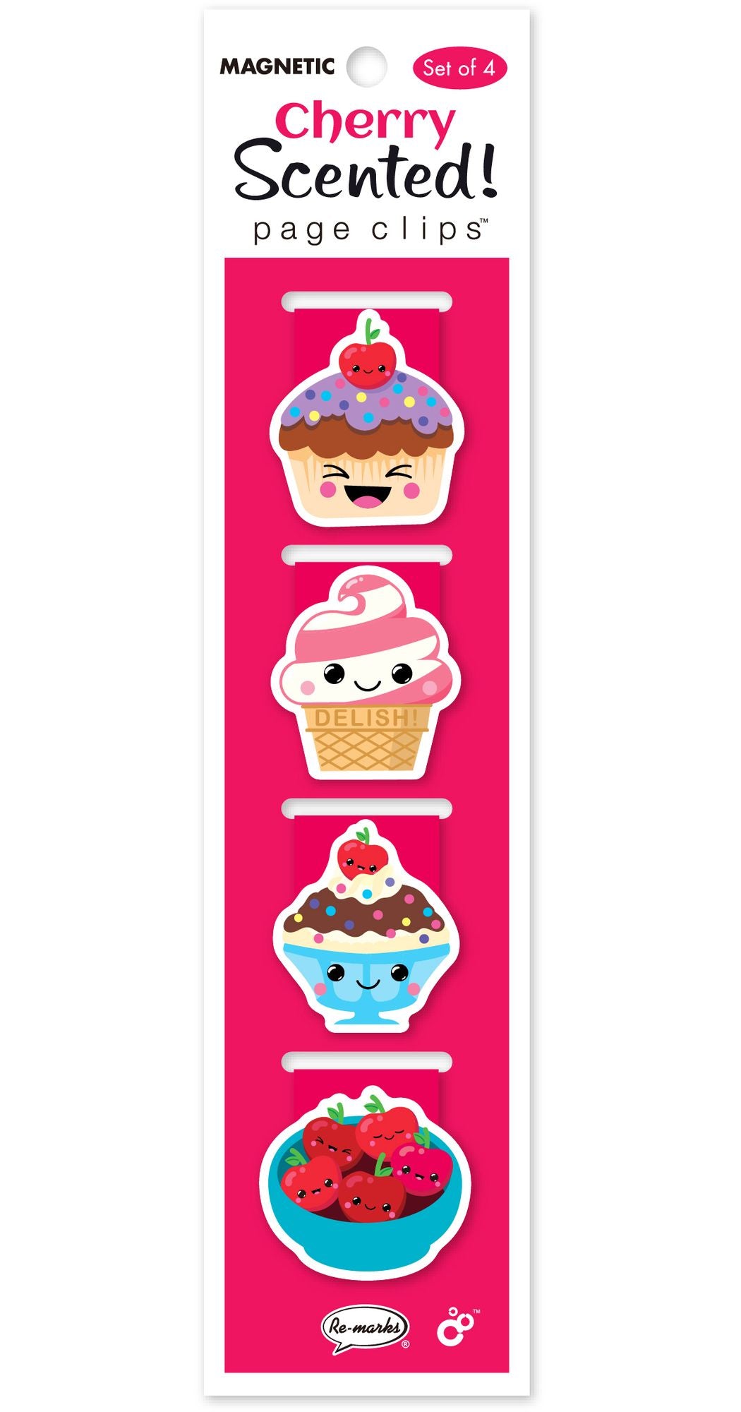 Fresh Cherries Scented Page Clip Bookmarks Set of 4