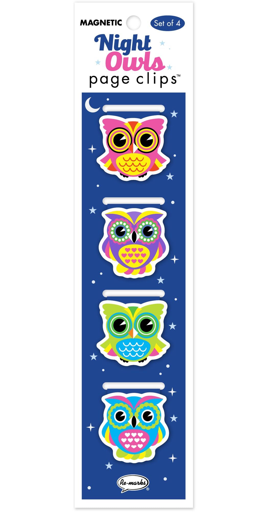 Night Owls Page Clip Bookmarks Set of 4