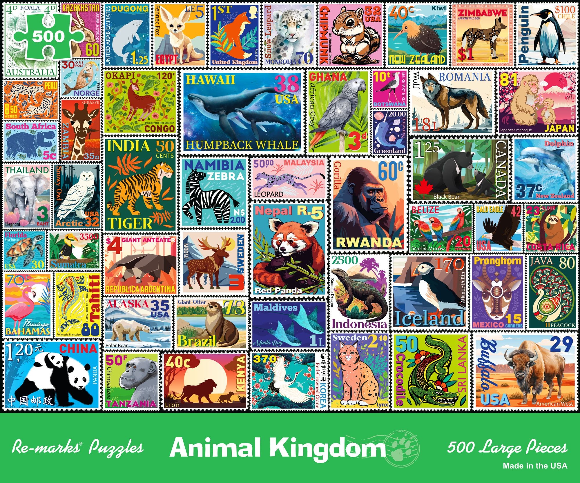 Animal Kingdom 500 Large Piece Jigsaw Puzzle
