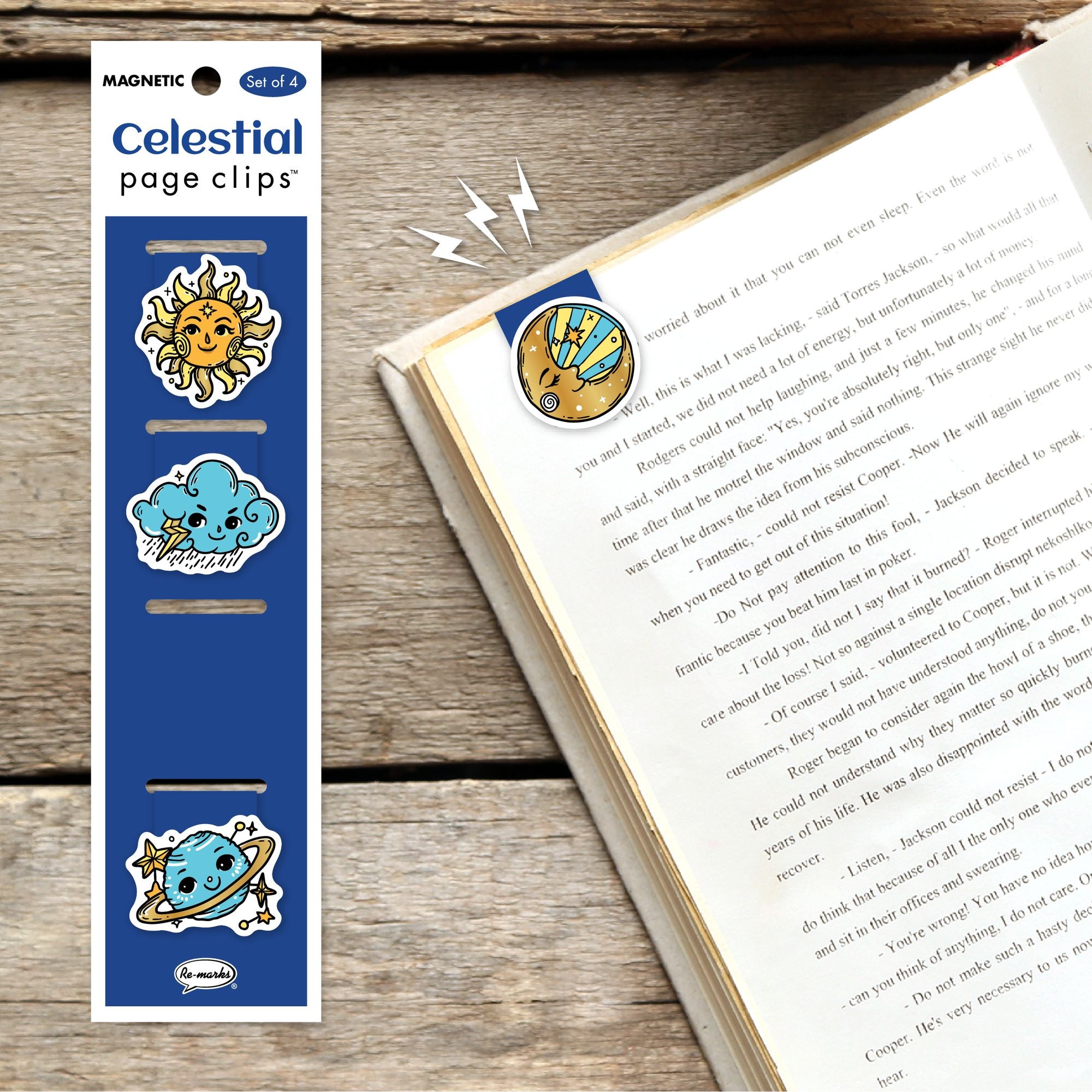 Celestial Page Clip Bookmarks Set of 4