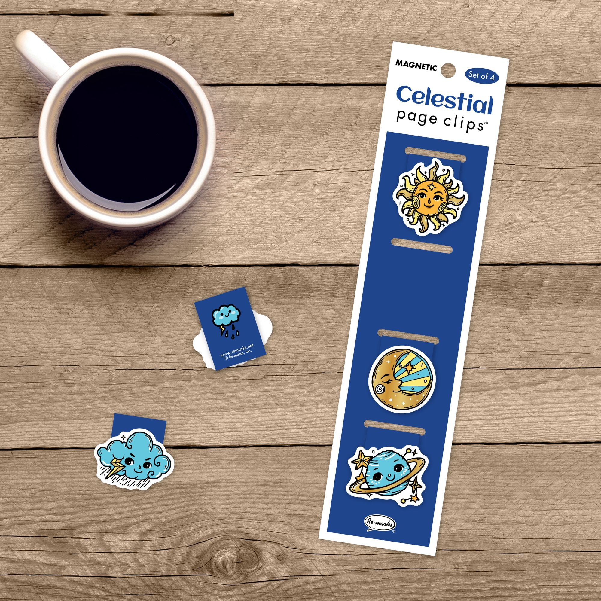 Celestial Page Clip Bookmarks Set of 4