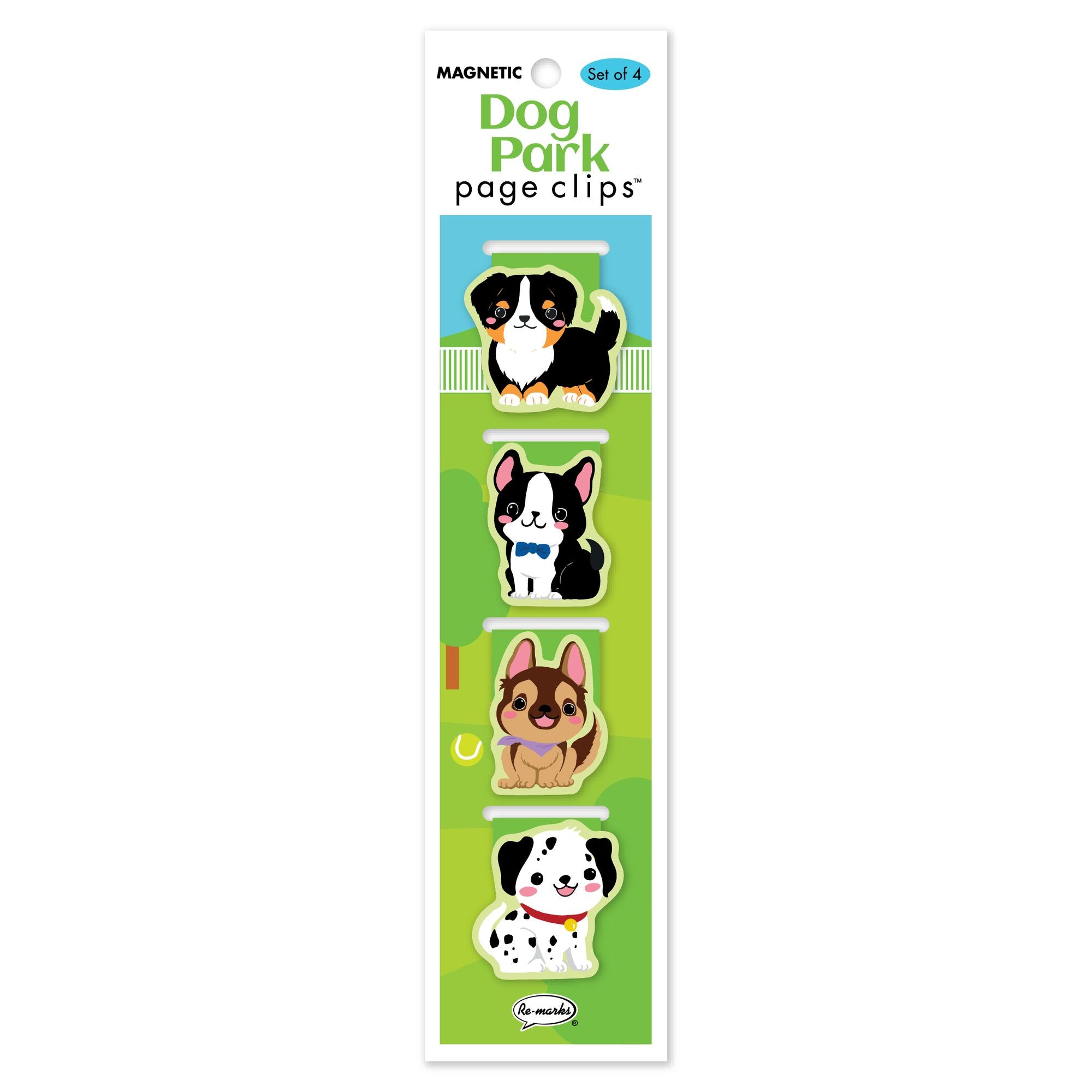 Dog Park Page Clip Bookmarks Set of 4