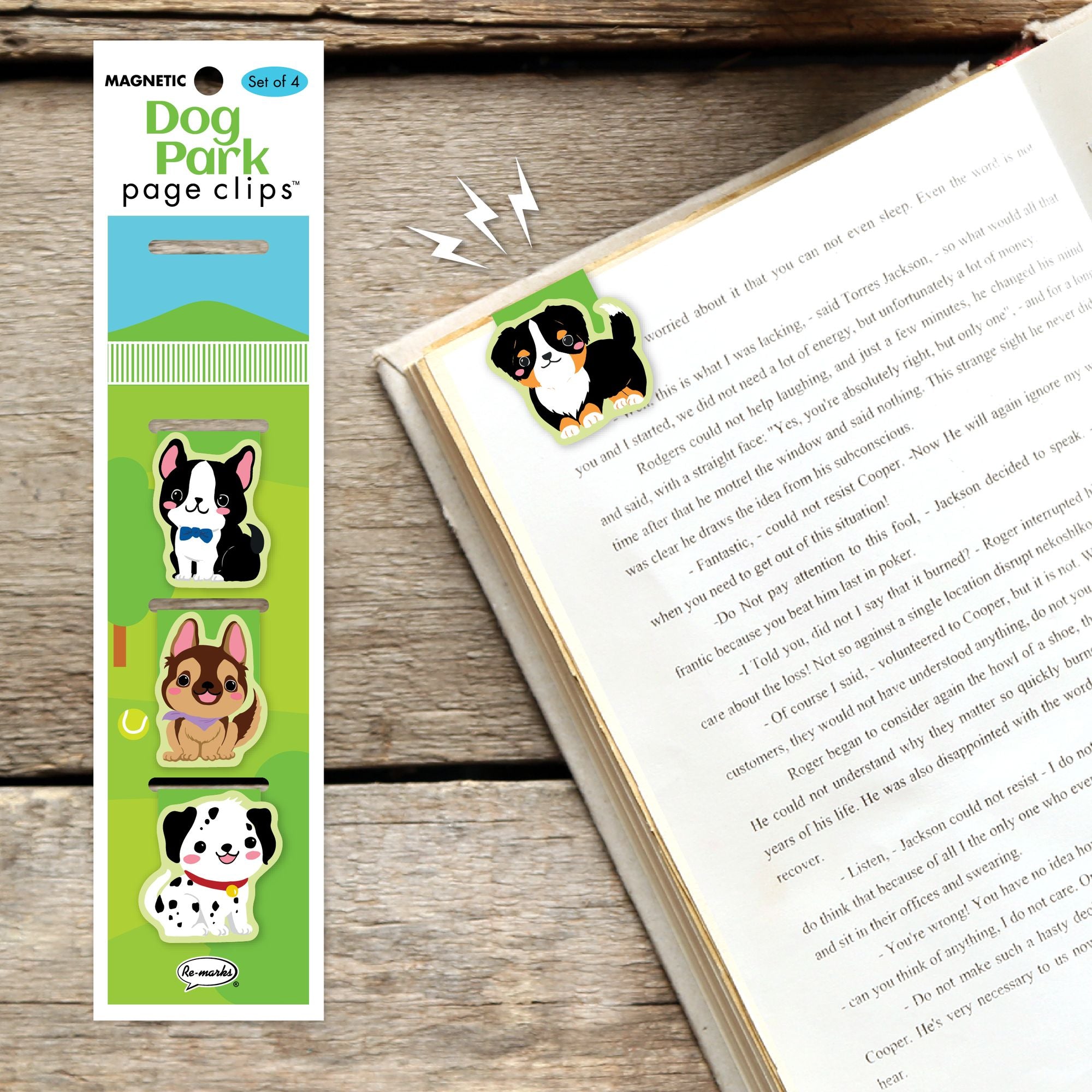 Dog Park Page Clip Bookmarks Set of 4