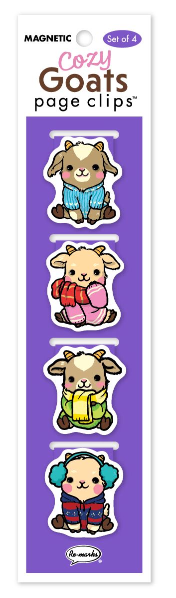 Cozy Goats Page Clip Bookmarks Set of 4