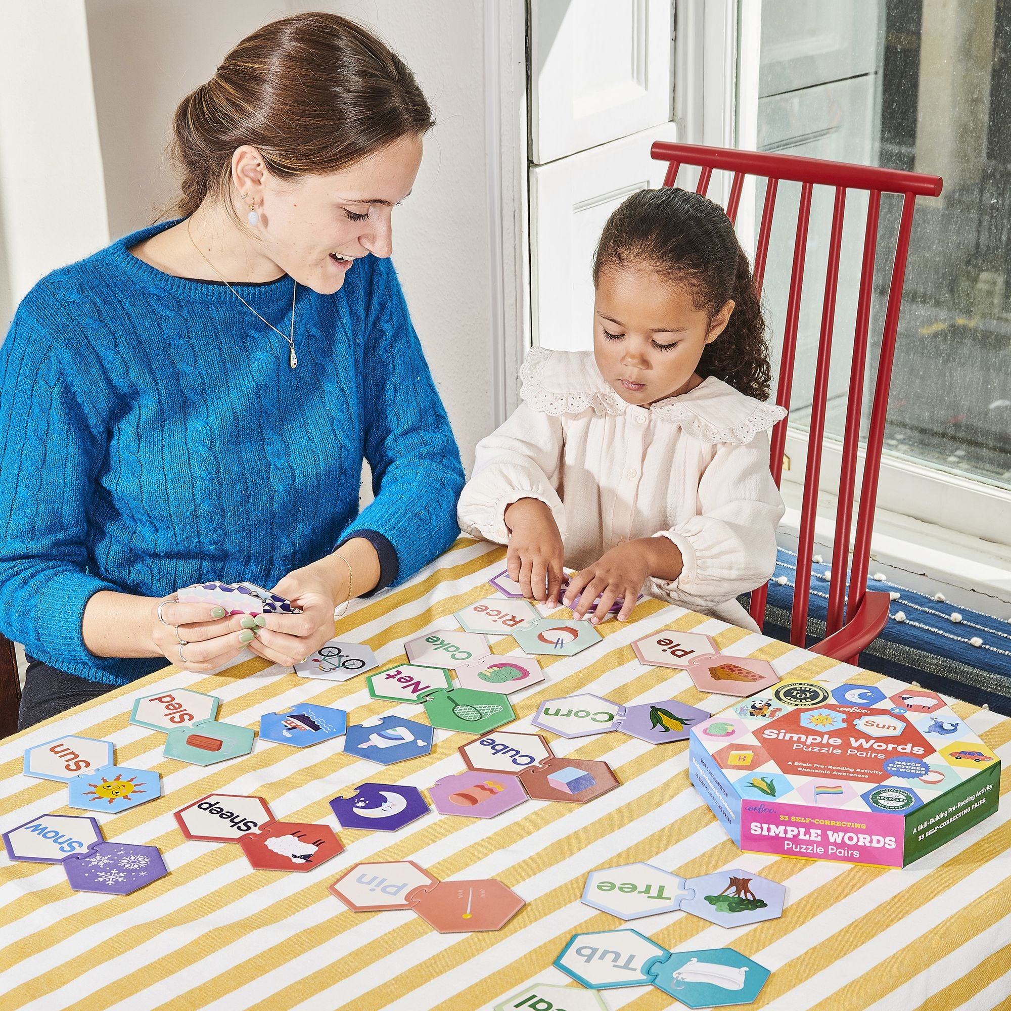 Simple Words Hexagon Puzzle Pairs