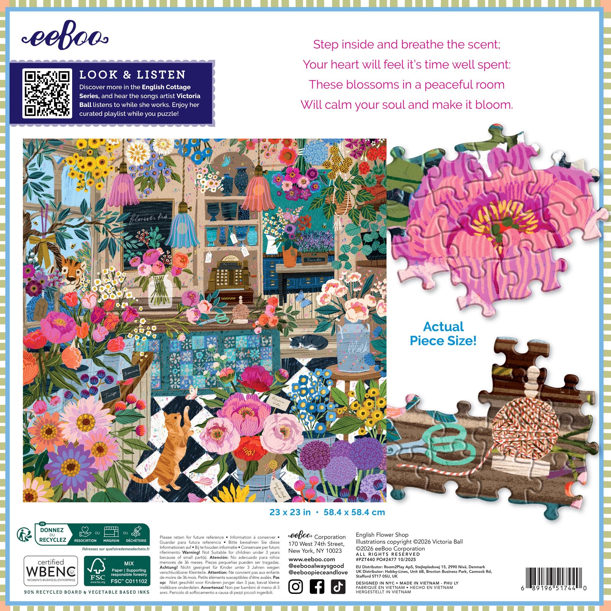 English Flower Shop 1000 Piece Square Puzzle