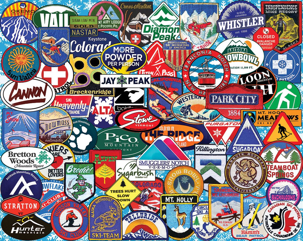 White Mountain Puzzles Ski Badges - 1000 Piece Puzzle