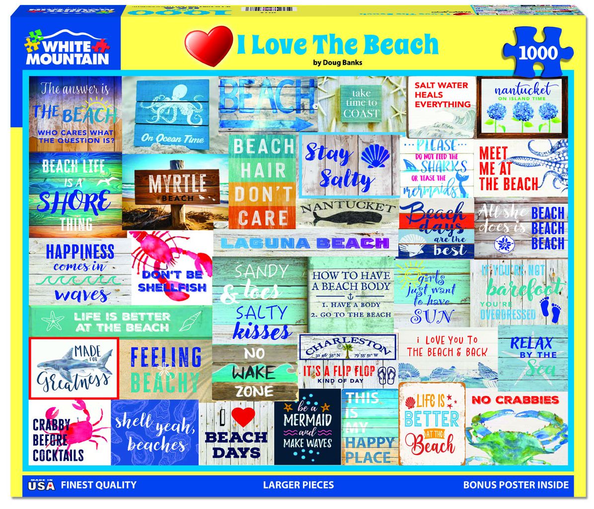 I Love the Beach - 1000 Piece Jigsaw Puzzle