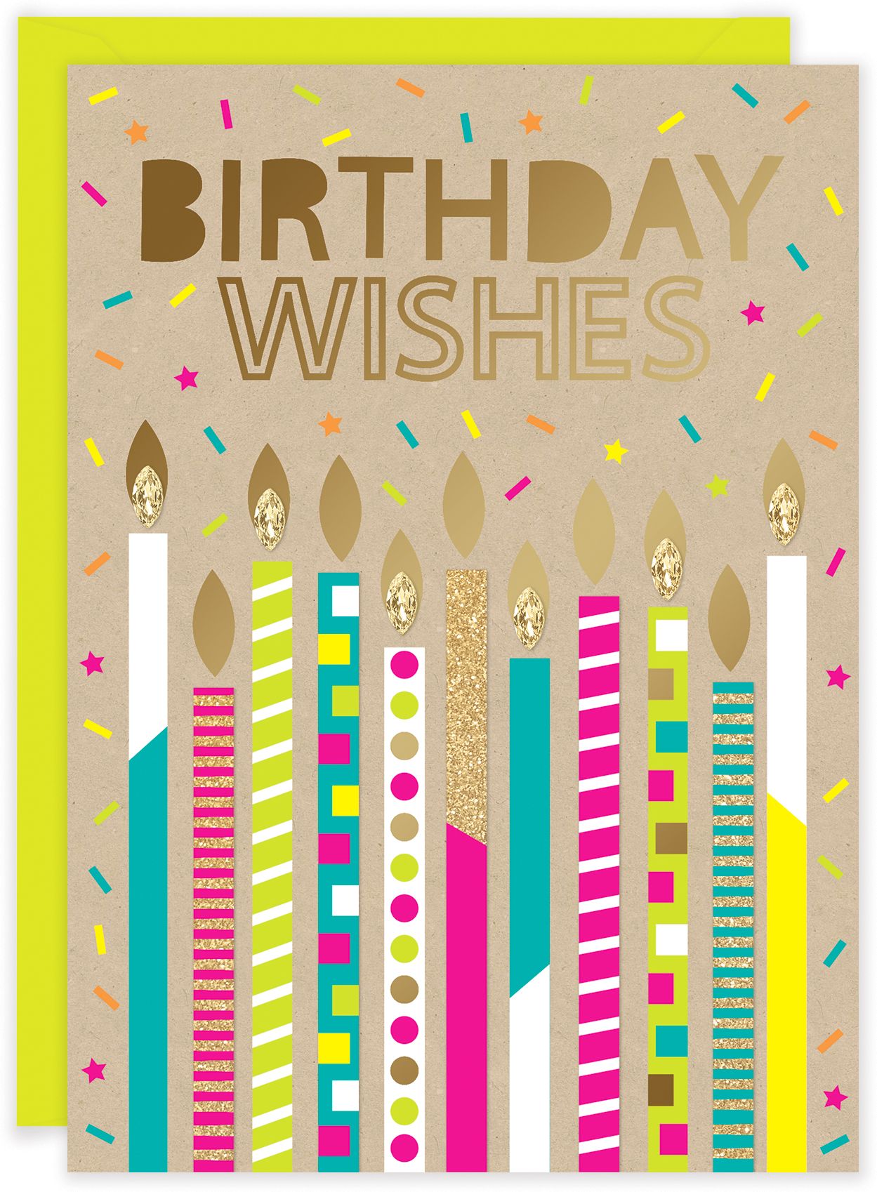 Birthday Greeting Card Colorful Candles