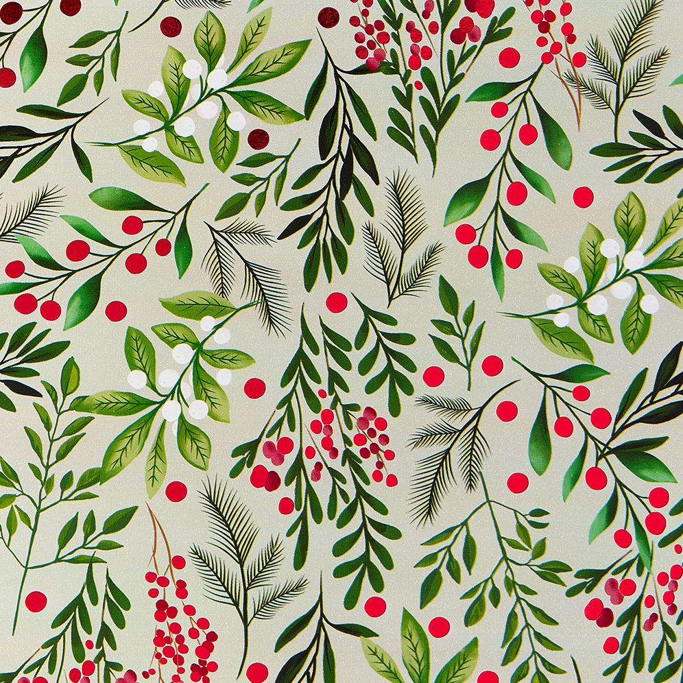 Botanical Holly Continuous Roll Wrap