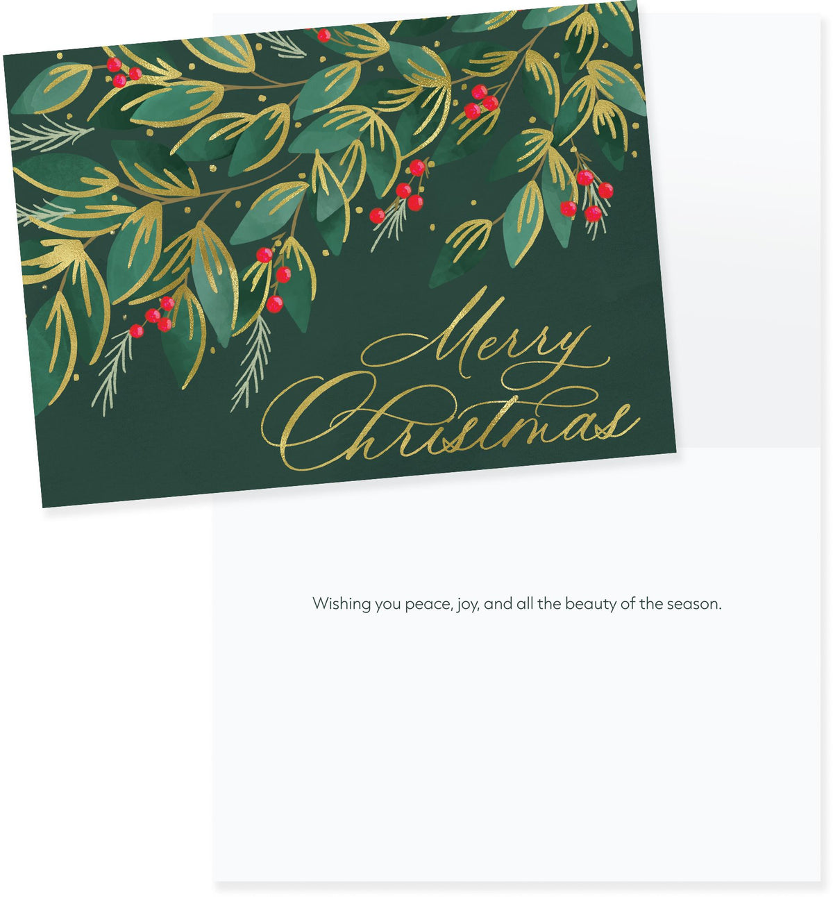 Gilded Holly Holiday Stationery Set of 14