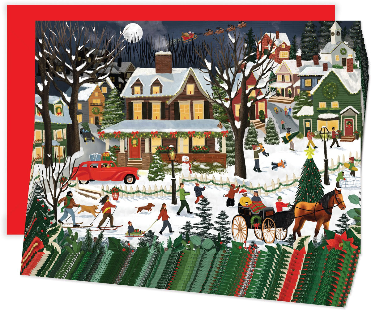 Christmas in the Village Holiday Stationery Set of 14