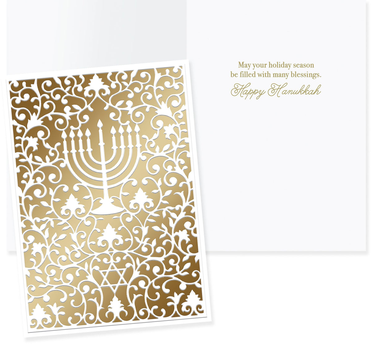Golden Menorah Holiday Stationery Set of 10