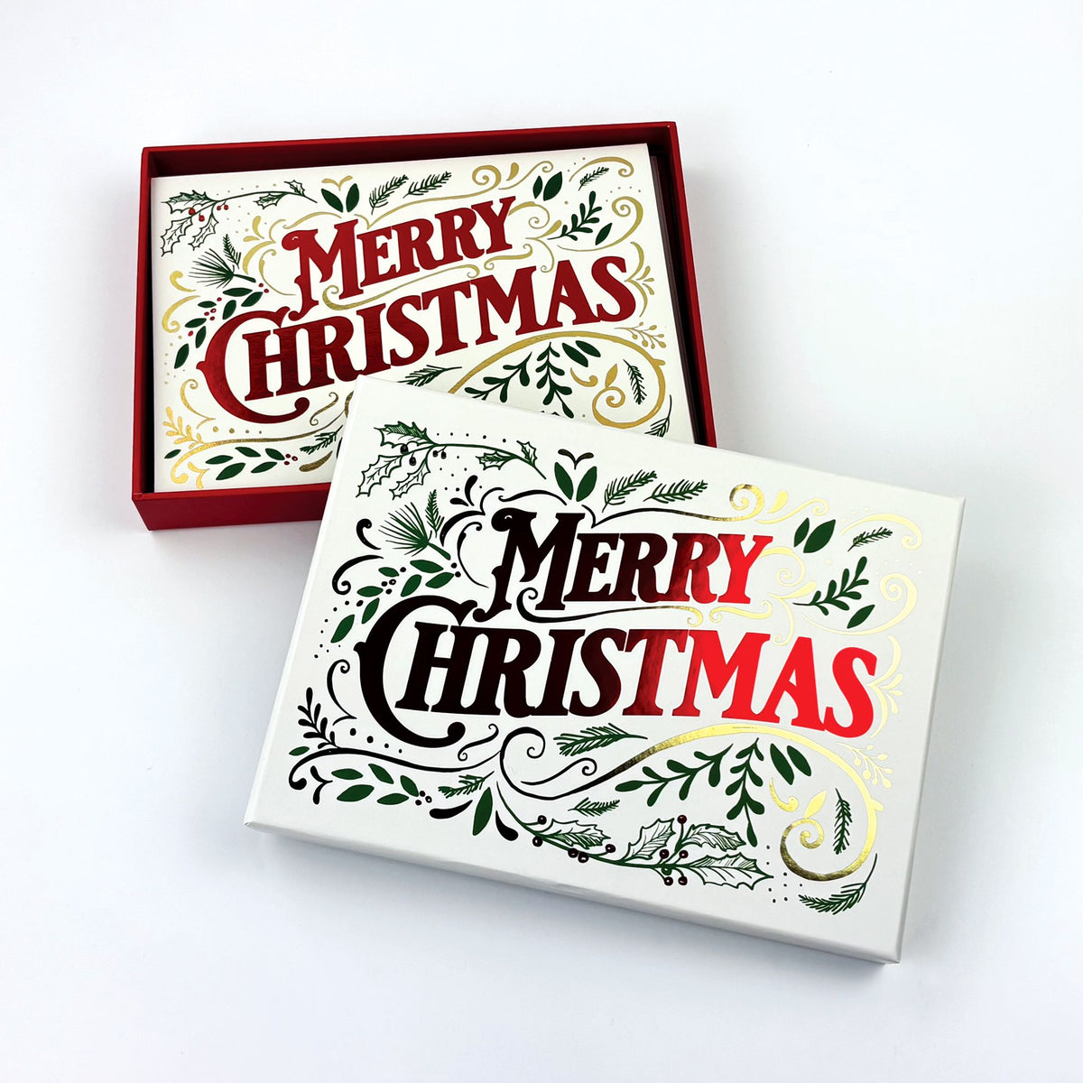 Merry Christmas Scroll Holiday Stationery Set of 10