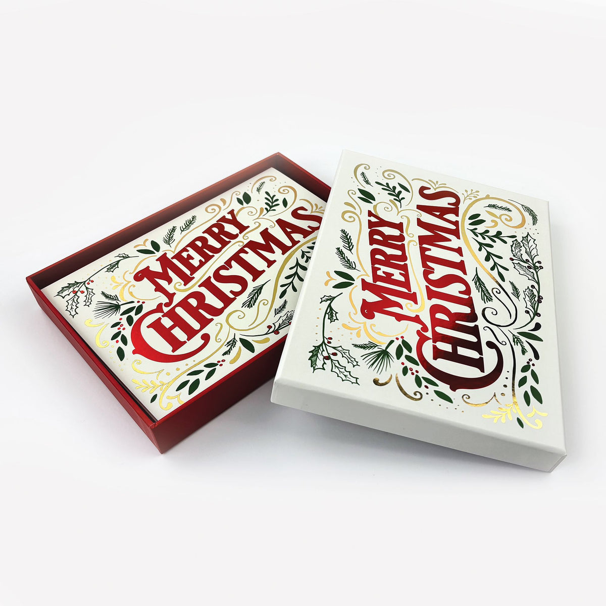 Merry Christmas Scroll Holiday Stationery Set of 10