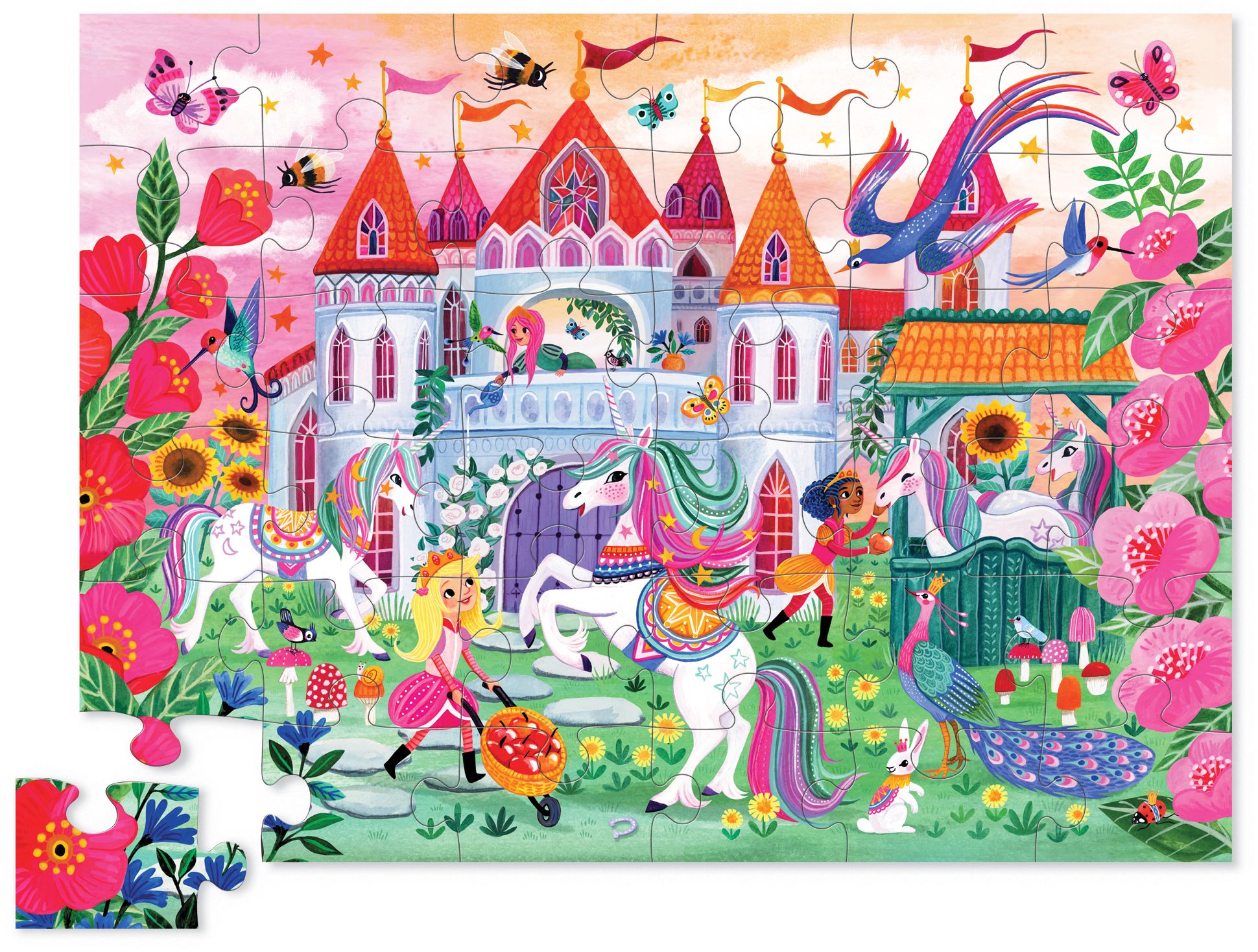 Unicorn Castle 36 pc Shaped puzzle