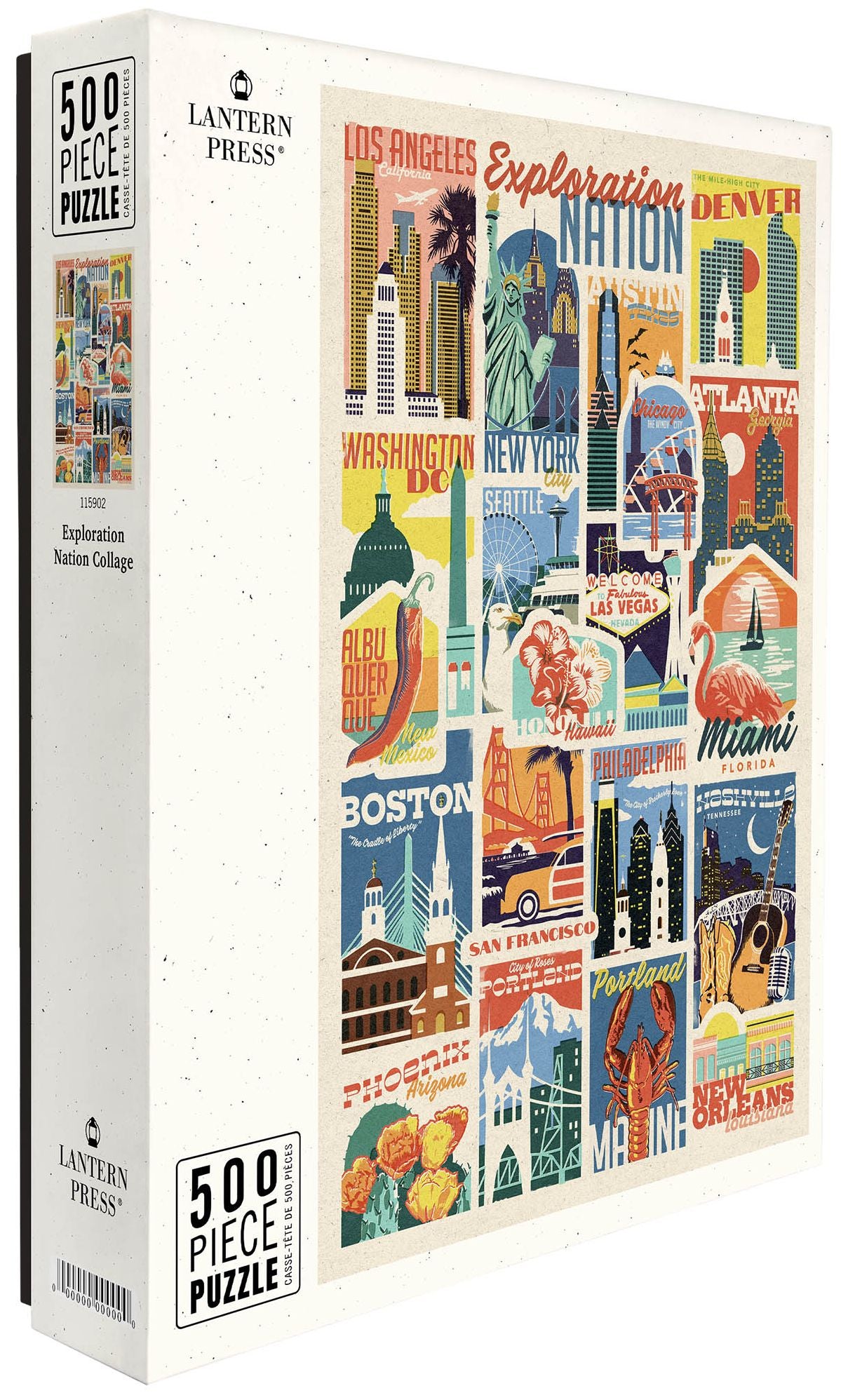 Woodblock Cities 500 Piece Puzzle