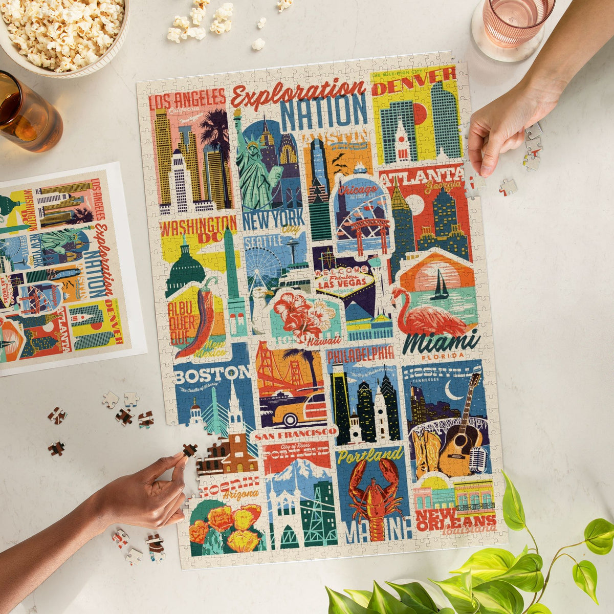 Woodblock Cities 500 Piece Puzzle