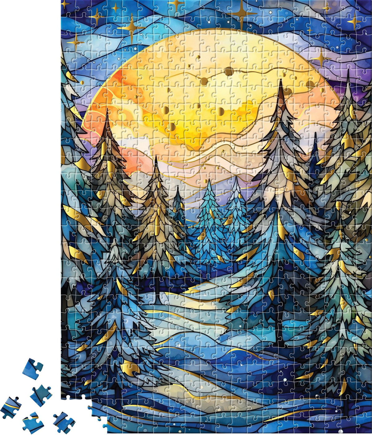 Stained Glass Winter 500 Piece Puzzle