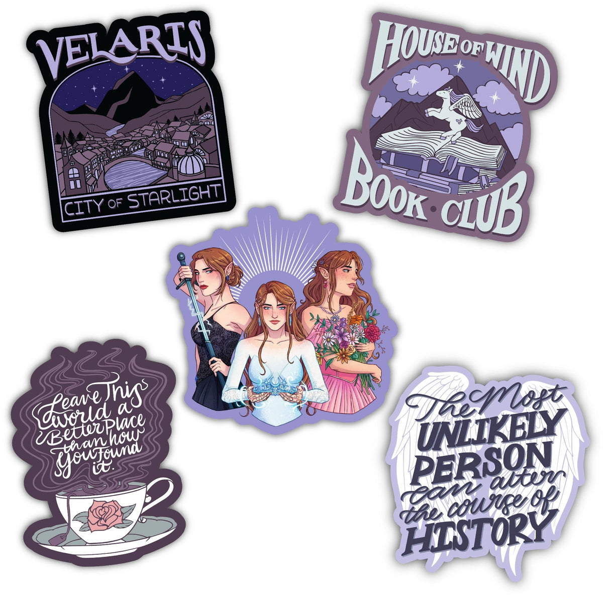 Court of Thorns and Roses, 5-Vinyl Sticker Pack, Set 2