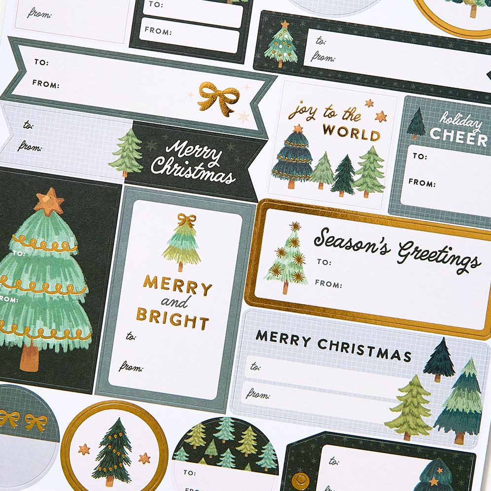 Christmas Trees Adhesive Labels