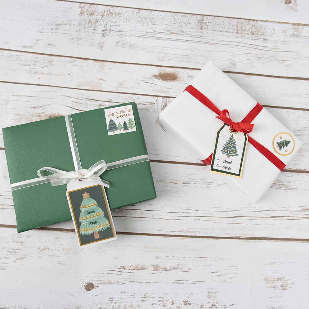 Christmas Trees Adhesive Labels
