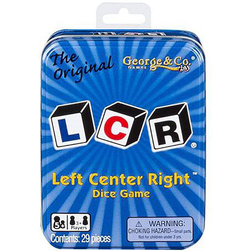 LCR? Left Center Right Dice Game Blue Tin Original by George & Company LLC