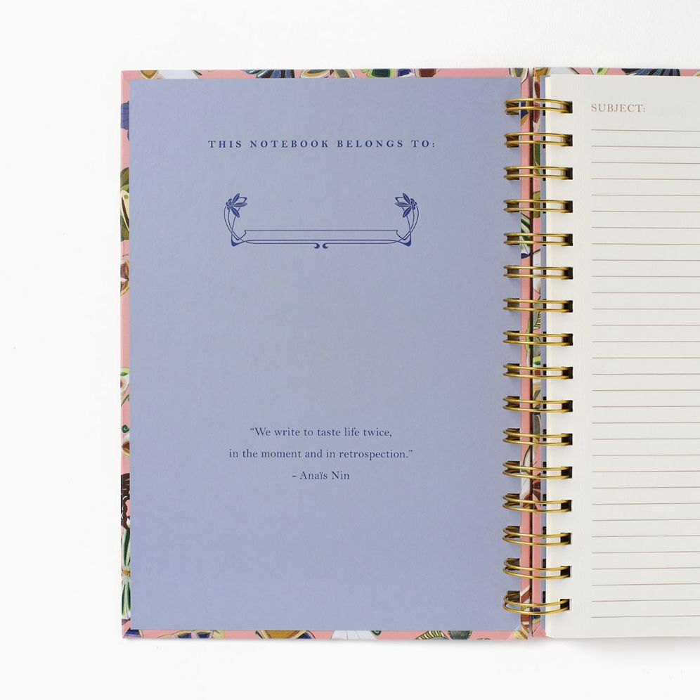 Butterfly Pink Notes Spiral Notebook
