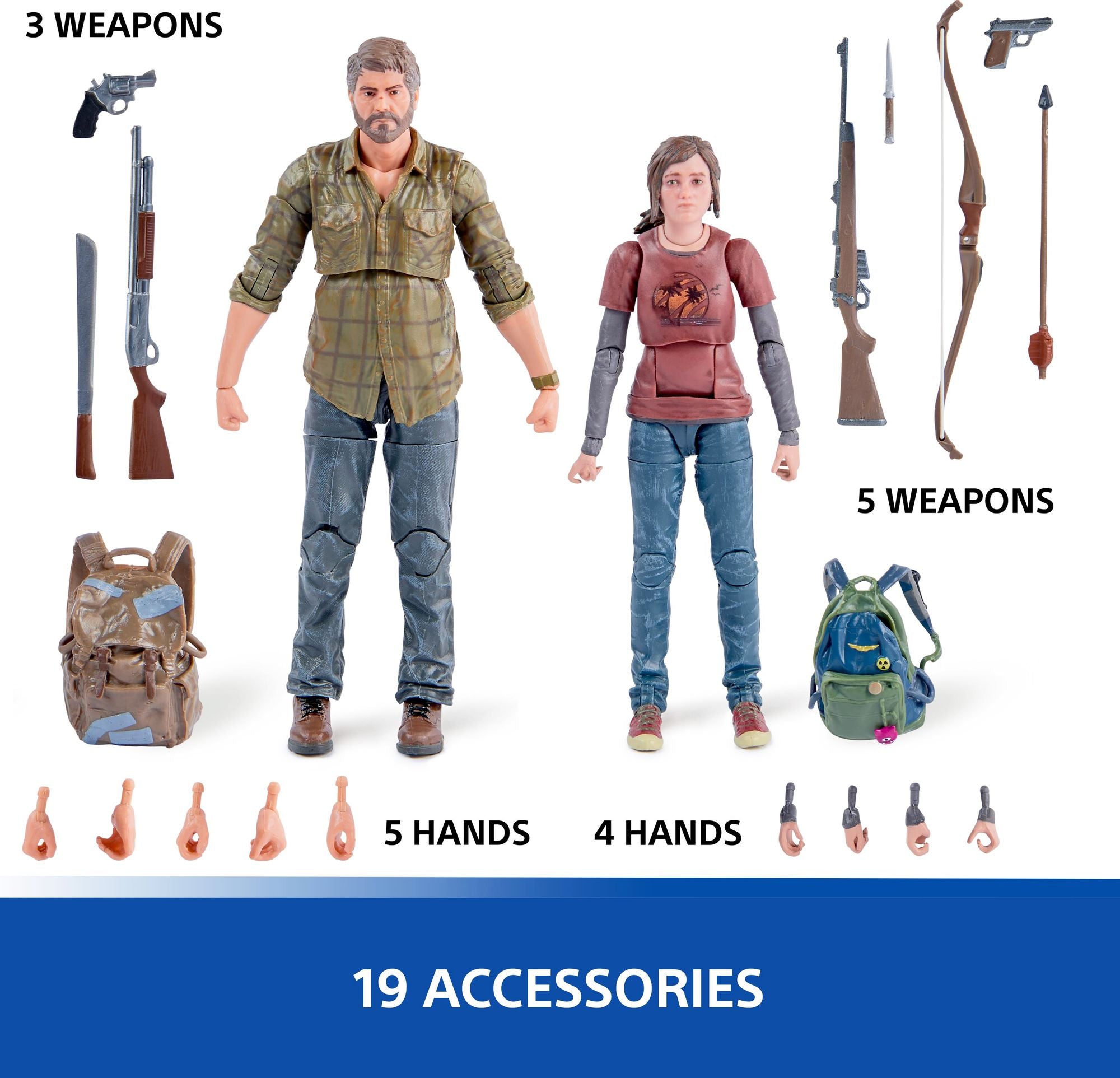 PlayStation The Last of Us 2-Pack, 6" Joel & Ellie Action Figures