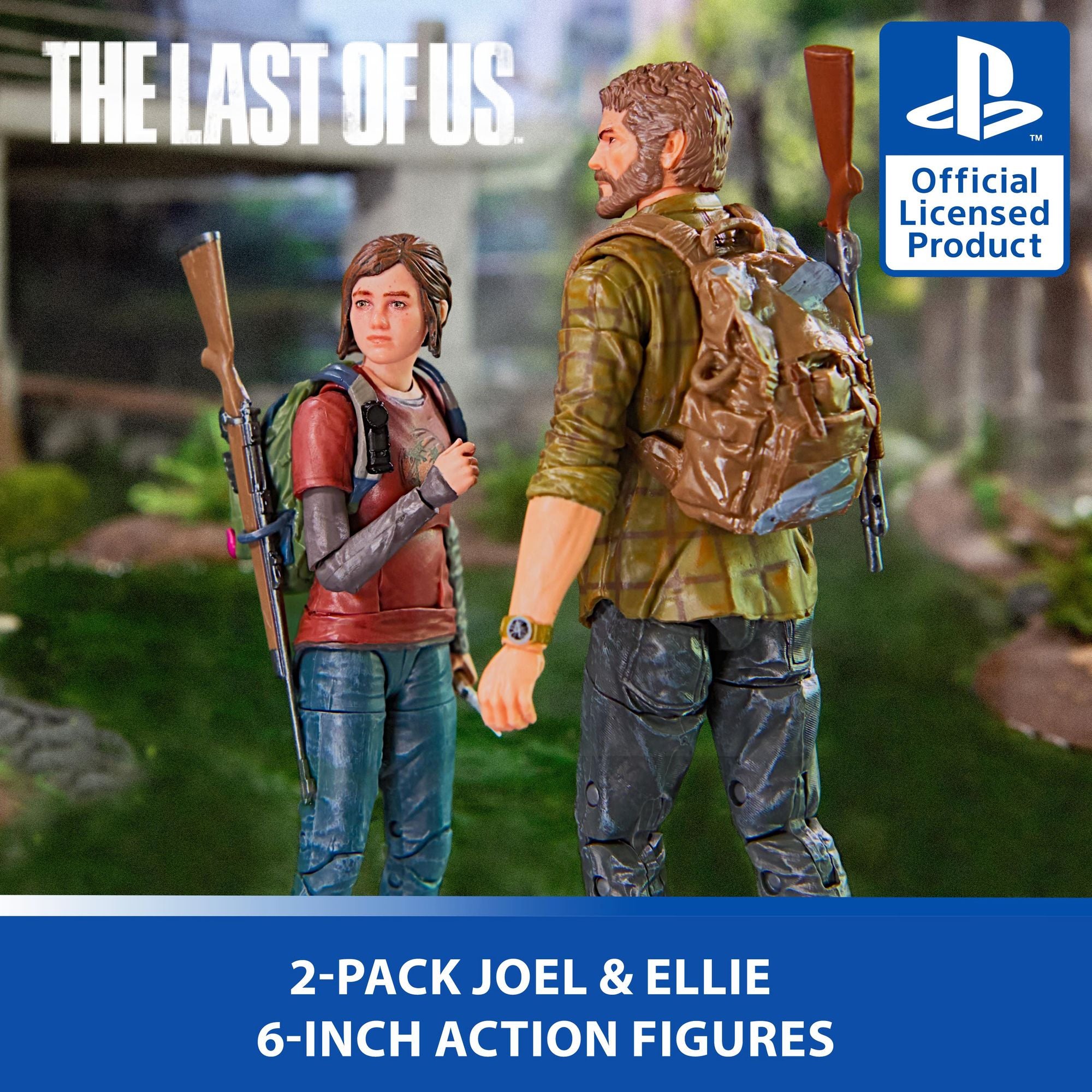 PlayStation The Last of Us 2-Pack, 6" Joel & Ellie Action Figures