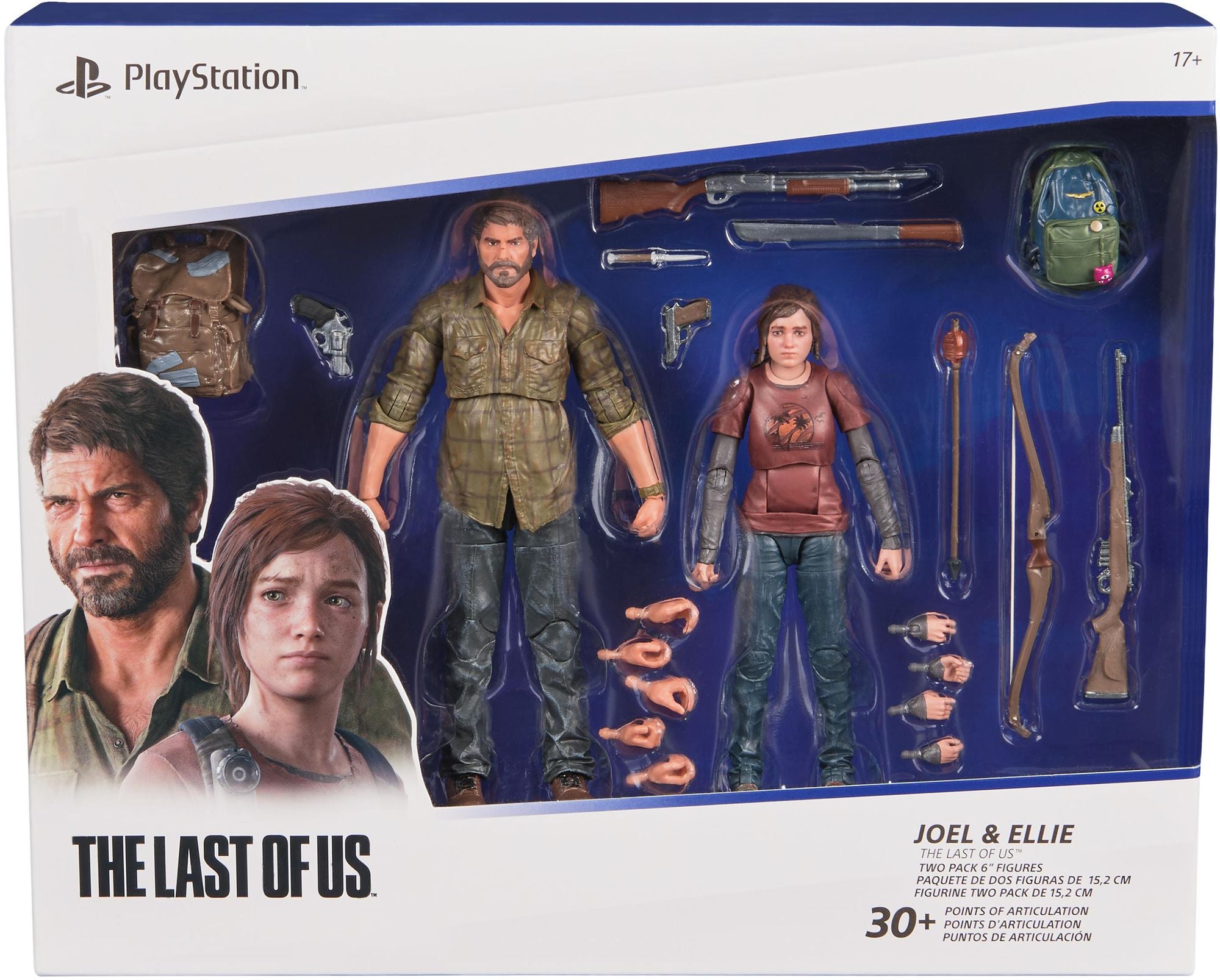PlayStation The Last of Us 2-Pack, 6" Joel & Ellie Action Figures