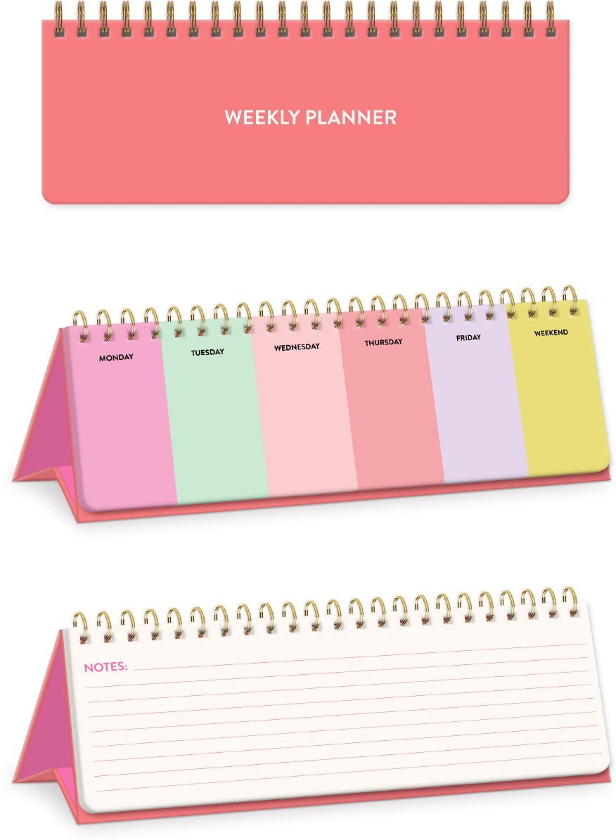 Colorful Undated Weekly Desk Easel Planner