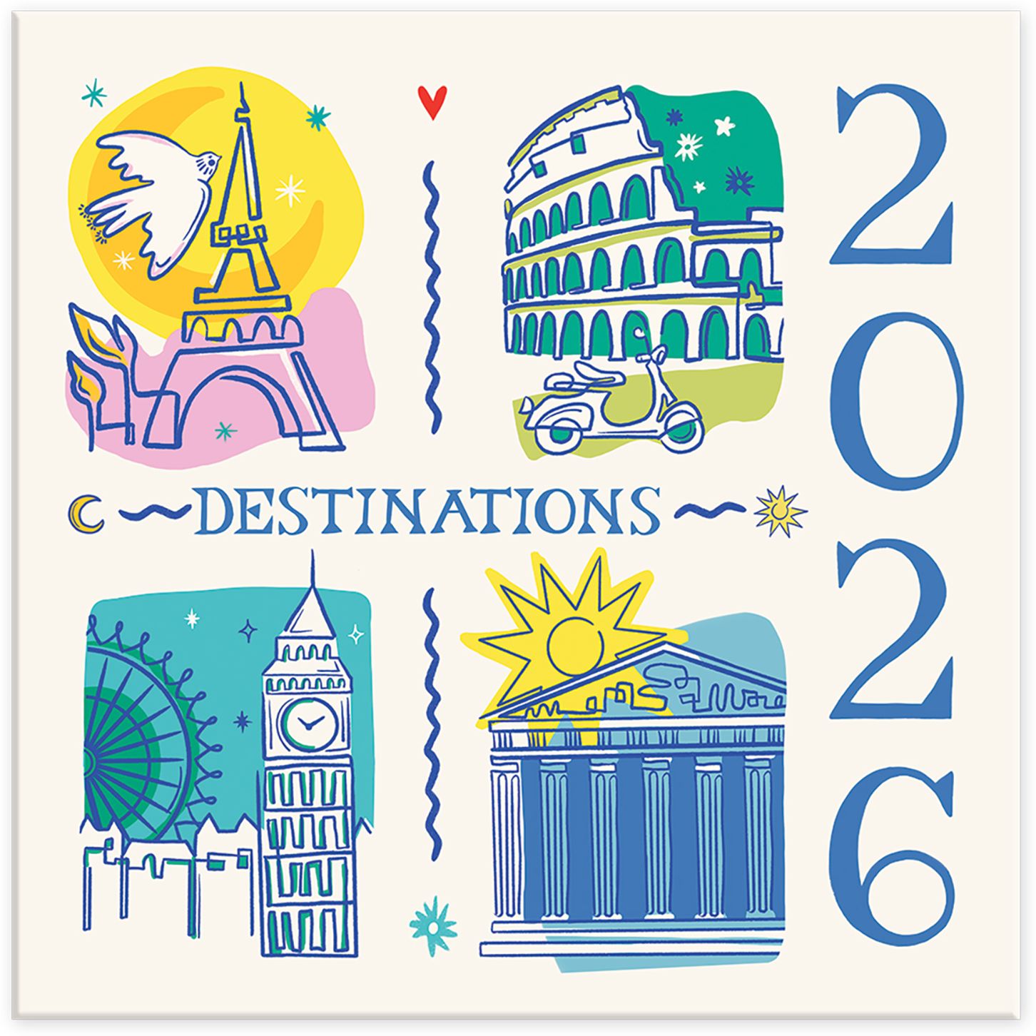 2026 Destinations Wall Calendar - Exclusive