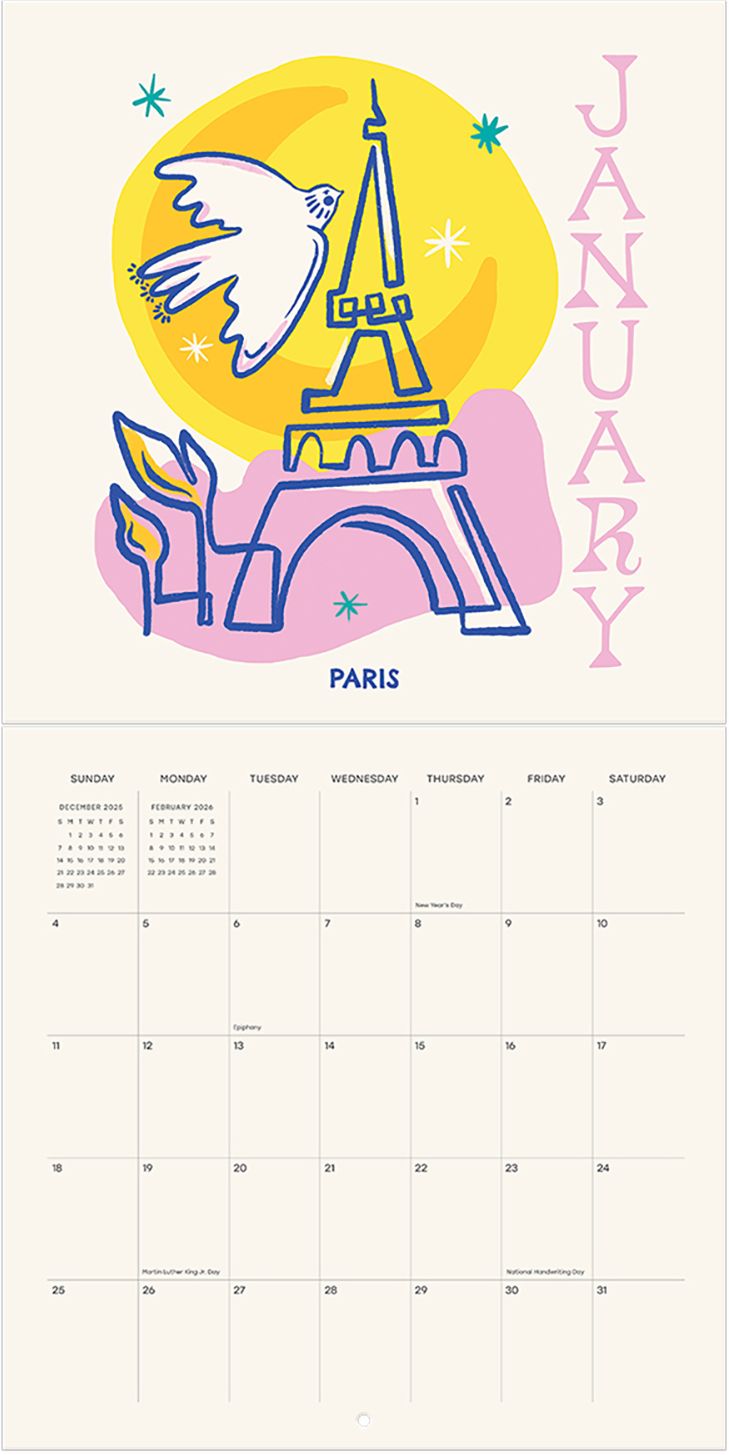 2026 Destinations Wall Calendar - Exclusive