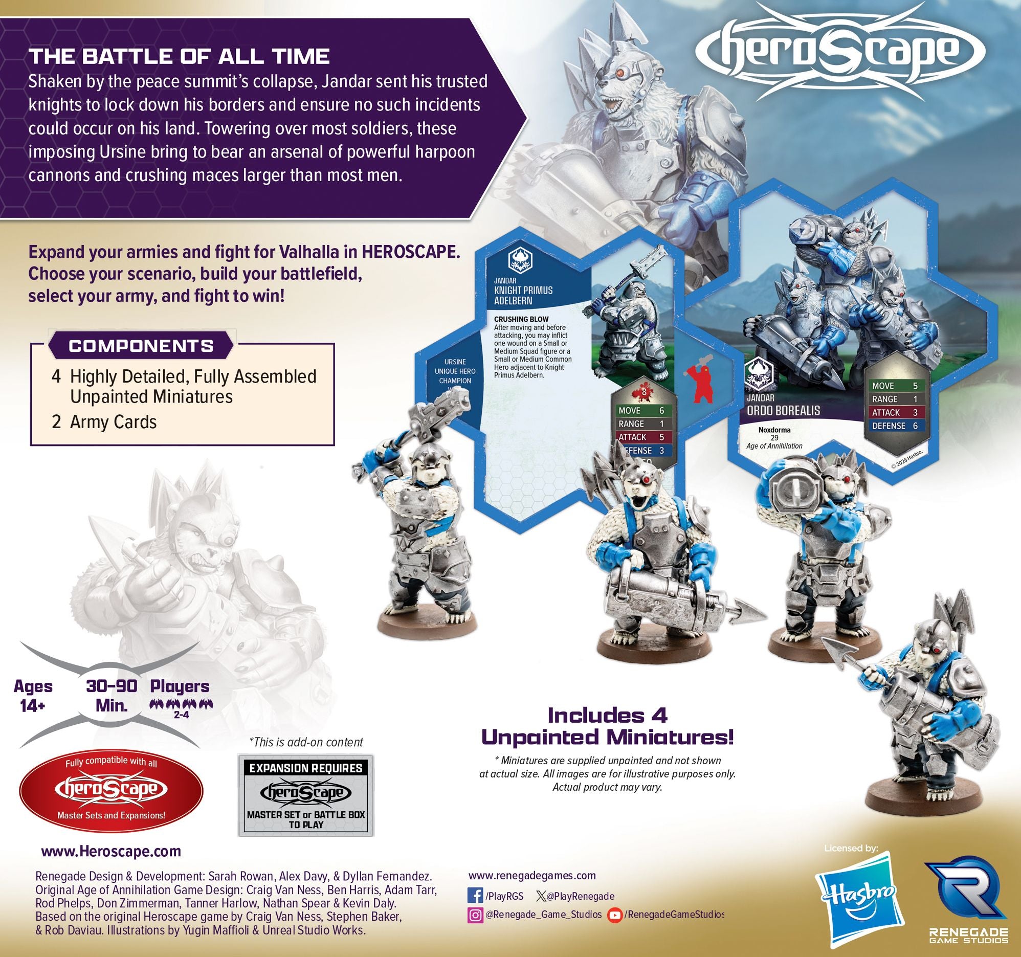 Heroscape: Rising Tide - Knight Primus Adelbern and Ordo Borealis Army Expansion