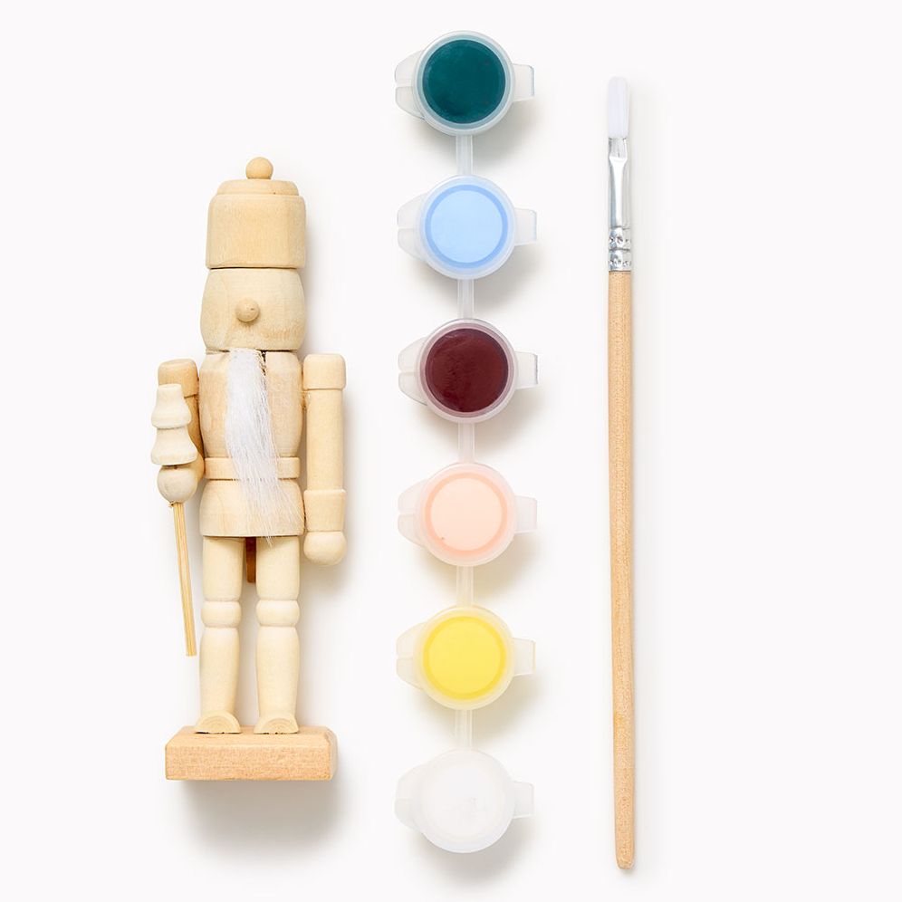Holiday Craft Kit Wooden Nutcracker and paints