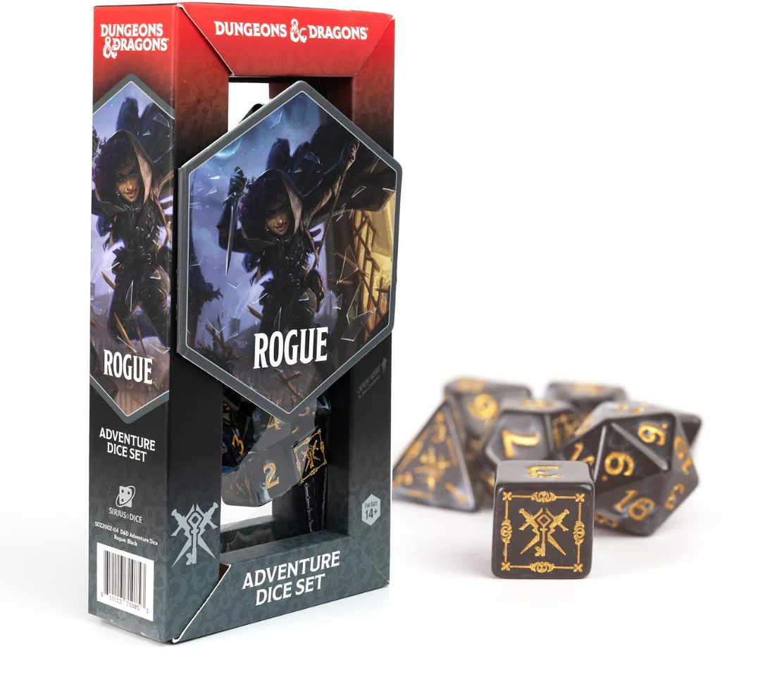 D&D Adventure Dice Set - Rogue Black