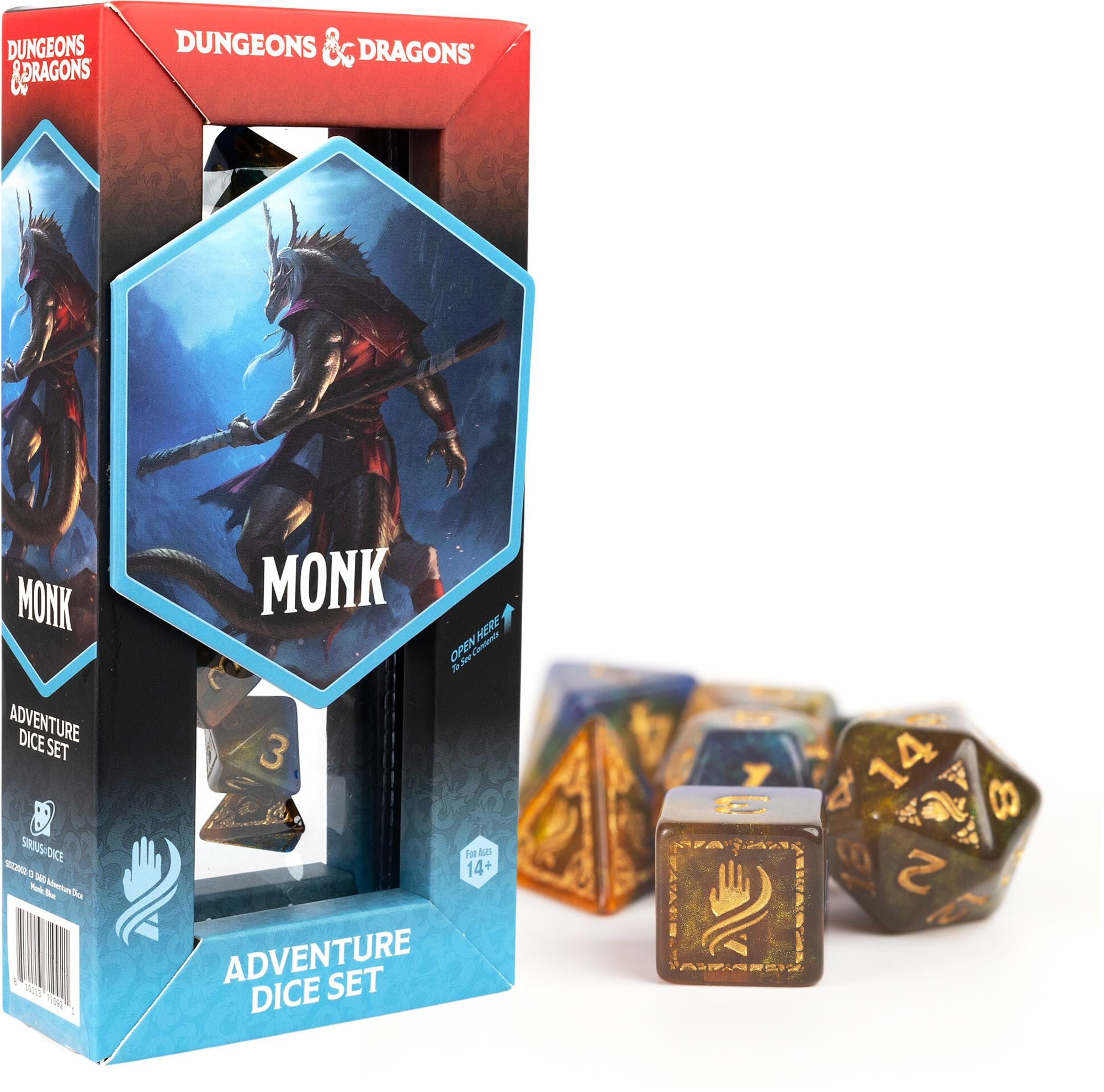 Dungeons & Dragons Adventure Dice - Monk: Blue