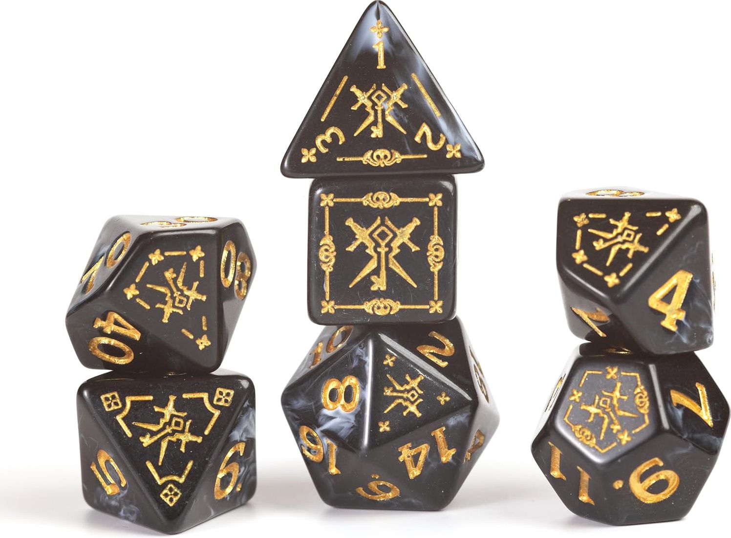 D&D Adventure Dice Set - Rogue Black